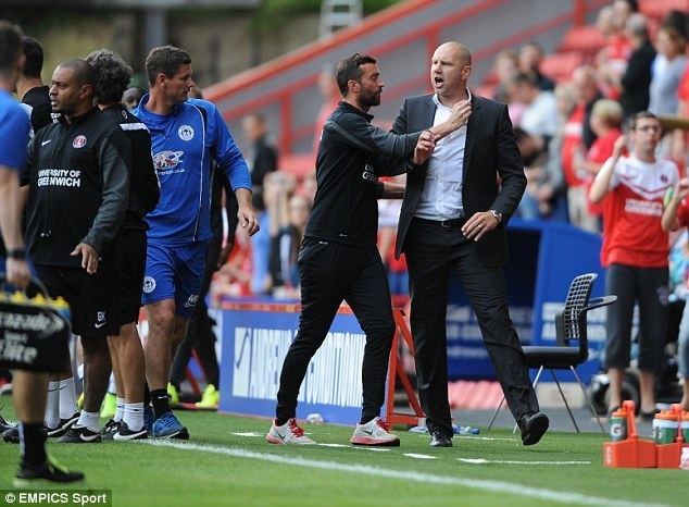 Bob Peeters Bob Peeters and Uwe Rosler have a touchline bustup during