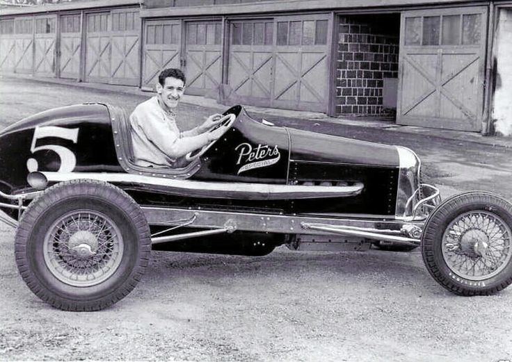 Bob Sall 1940 photo of Bob Sall in the Peters Special Big Car Vintage