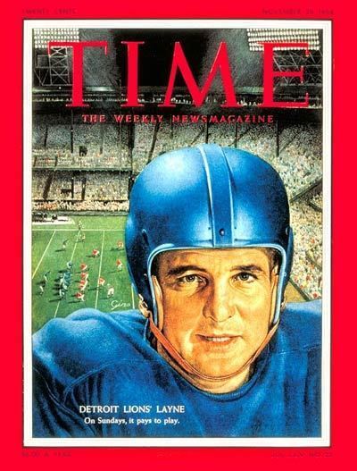 Bobby Layne TIME Magazine Cover Bobby Layne Nov 29 1954