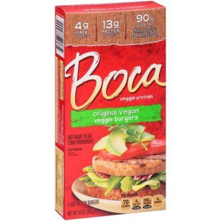 Boca Burger Boca Original Vegan Veggie Burgers 4 count 10 oz Walmartcom