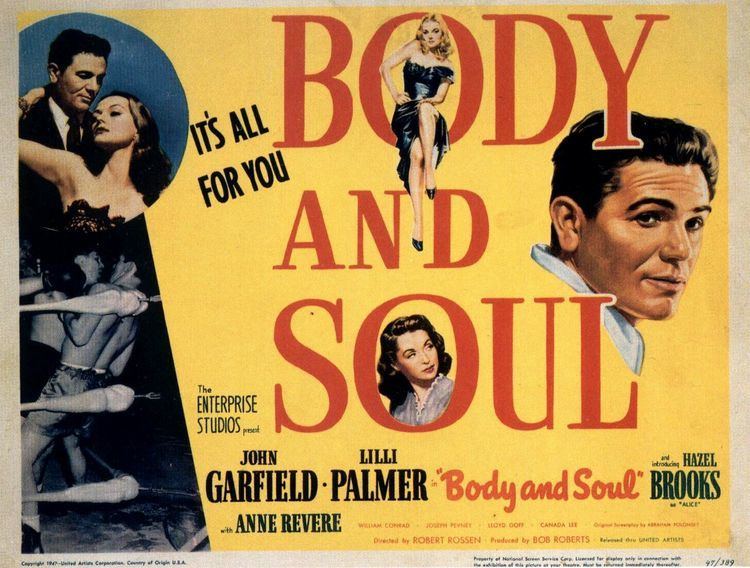 Body and Soul (1947 film) Film Noir Board BODY AND SOUL 1947