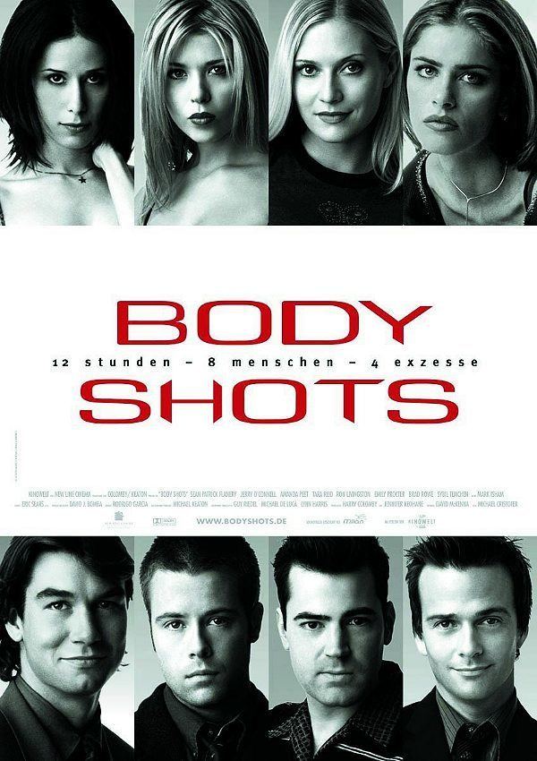 Movie poster of Body Shots, a 1999 American comedy-drama film starring 
Sybil Darrow, Tara Reid, Emily Procter, Amanda Peet, Jerry O'Connell, Brad Rowe, Ron Livingston, and Sean Patrick Flanery.
