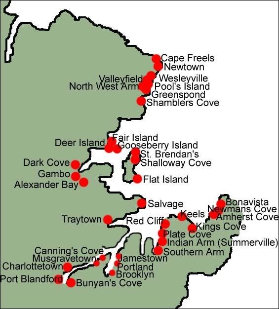 Bonavista Bay Map of Bonavista Bay Locals