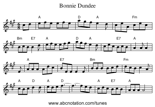 Bonnie Dundee abc Bonnie Dundee wwwalfwarnockinfoalfsabcAlfSongs0062