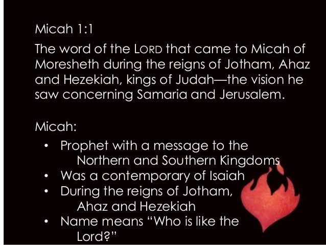 Book of Micah httpsimageslidesharecdncomburningheartsmica