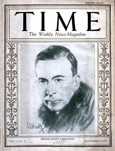 Booth Tarkington TIME Magazine Cover Booth Tarkington Dec 21 1925
