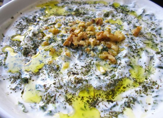 Borani Borani EsfanaajYoghurt and Spinach Dip in the Persian Manner Silk