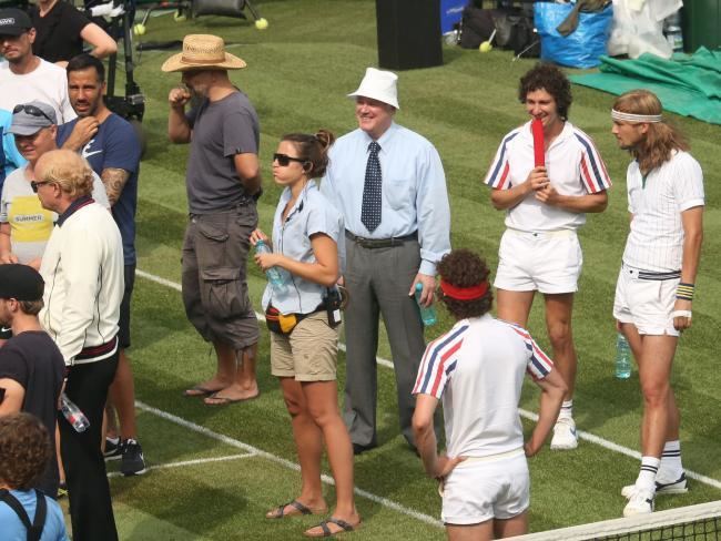 Borg vs. McEnroe Shia LaBeouf as John McEnroe on set of Borg vs McEnroe movie