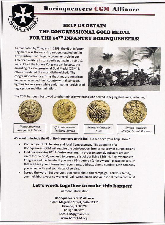 Borinqueneers Congressional Gold Medal