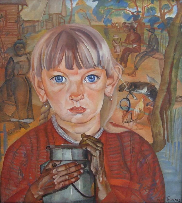 Boris Grigoriev Girl with a Milk Can Boris Grigoriev WikiArtorg