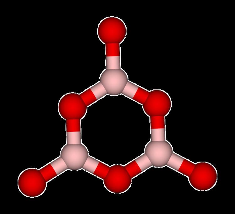 Boron trioxide FileBorontrioxidering3Dballspng Wikimedia Commons