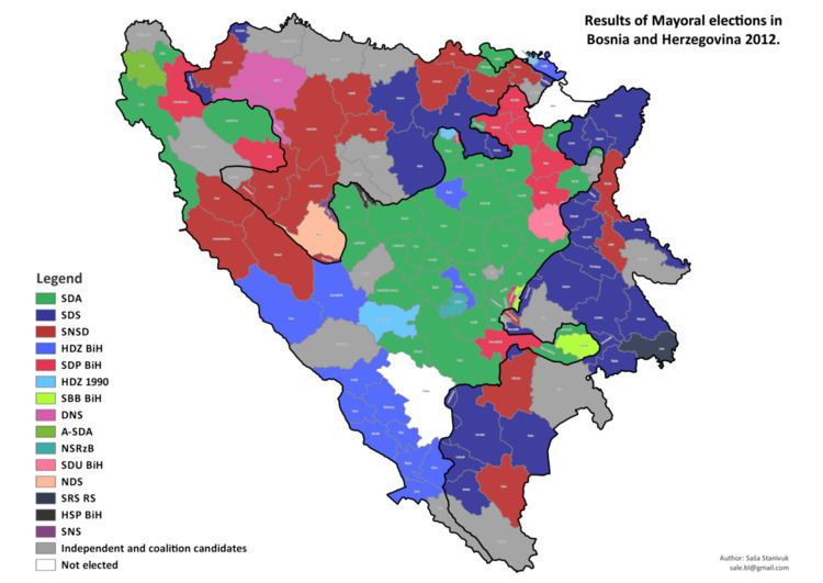 Bosnian municipal elections, 2012