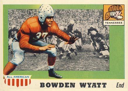 Bowden Wyatt 1955 Topps AllAmerican Bowden Wyatt 77 Football Card Value Price Guide