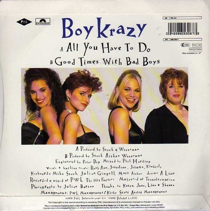 Boy Krazy 45cat Boy Krazy All You Have To Do Good Times With Bad Boys