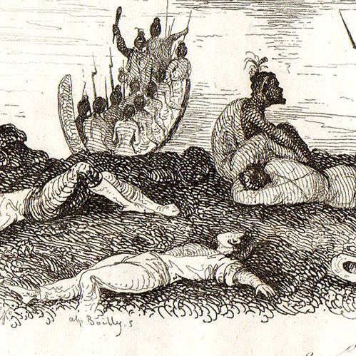 Boyd massacre Antique prints Print of New Zealand Boyd Massacre Attack of