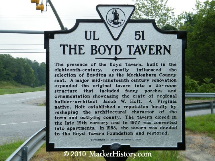 Boyd's Tavern (Mecklenburg County, Virginia) wwwmarkerhistorycomImagesLow20Res20A20Shots