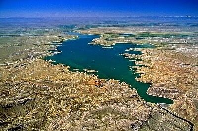 Boysen Reservoir Airphoto Aerial Photograph of Boysen Reservoir Fremont County