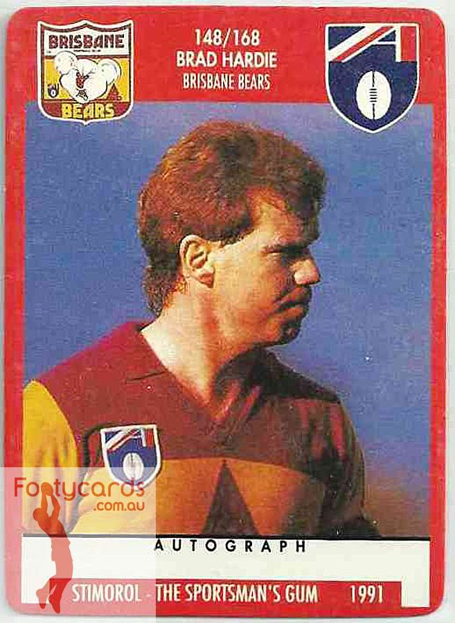 Brad Hardie 19911963 1991 AFL Stimorol Scanlens 1991 AFL