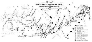 Braddock Road (Braddock expedition) Braddock Road Braddock expedition Wikipedia