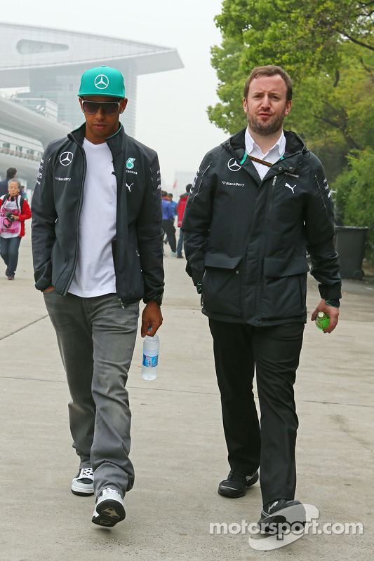 Bradley Lord Lewis Hamilton Mercedes AMG F1 with Bradley Lord Mercedes AMG F1