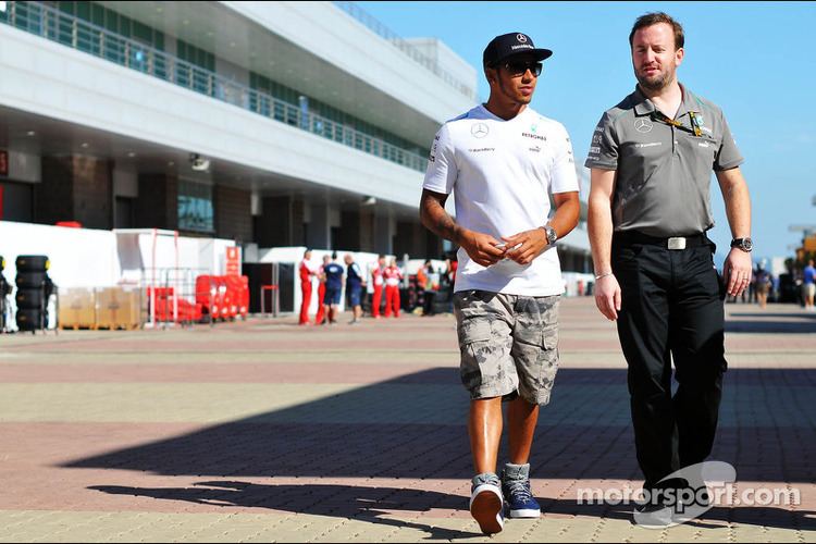 Bradley Lord Lewis Hamilton Mercedes AMG F1 with Bradley Lord Mercedes AMG F1