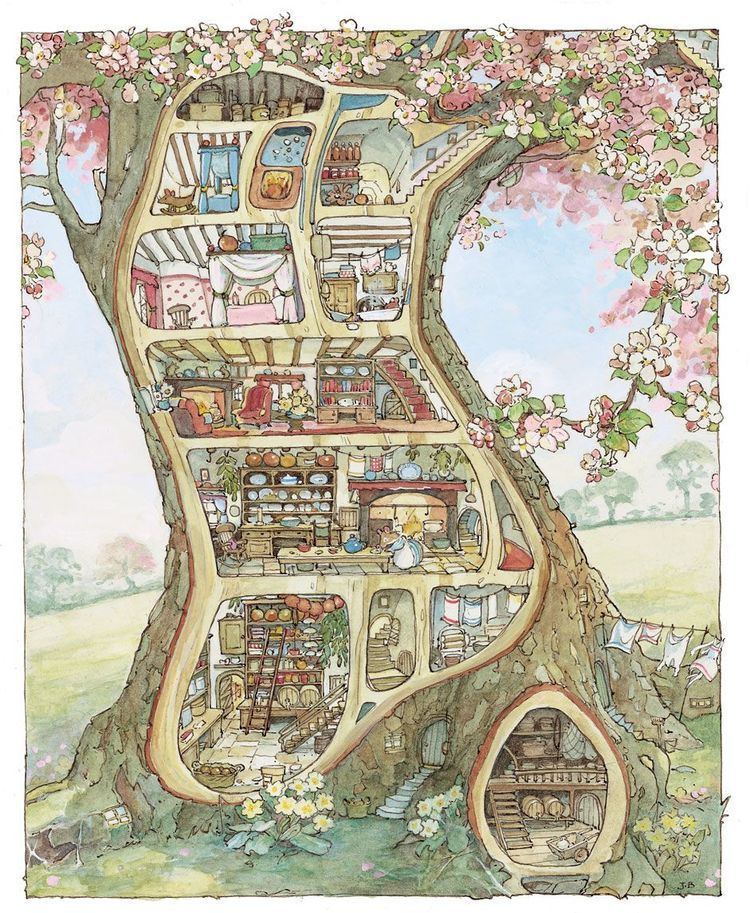 Brambly Hedge Miniature Mouse Tree Dolls House inspired by Brambly Hedge My