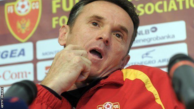Branko Brnovic BBC Sport England are scared Montenegro coach Branko