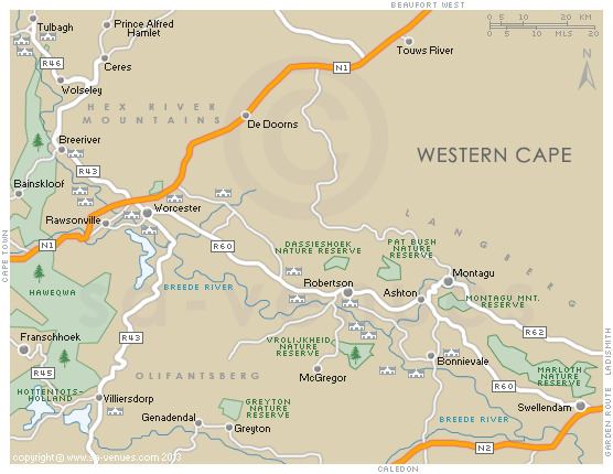 Breede River Valley BREEDE RIVER VALLEY Map South Africa