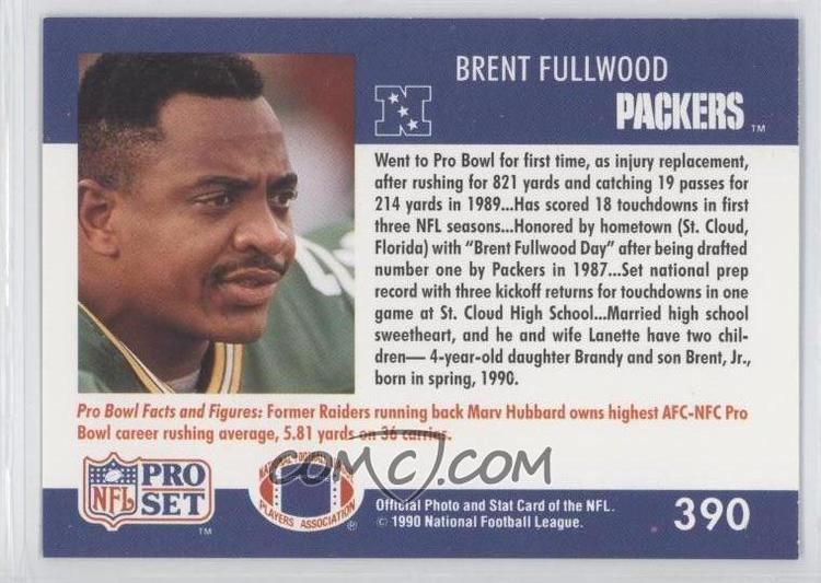 Brent Fullwood 1990 Pro Set 390 Brent Fullwood COMC Card Marketplace