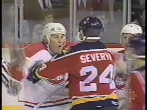 Brent Severyn Brent Severyn vs Lyle Odelein Jan 15 1994 Cats vs Habs