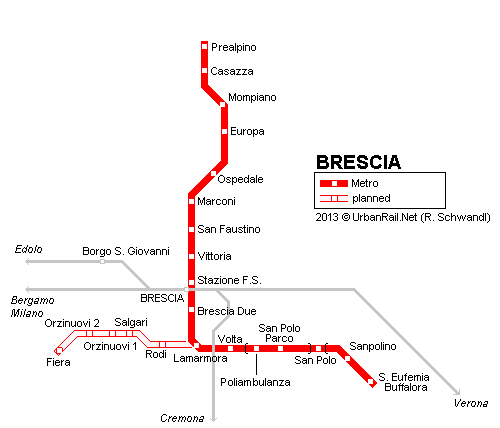 Brescia Metro UrbanRailNet gt Europe gt Italy gt BRESCIA Metro