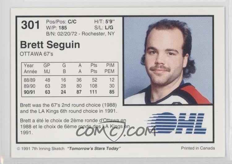 Brett Seguin 199192 7th Inning Sketch OHL Base 301 Brett Seguin COMC