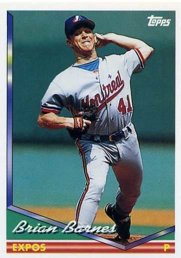 Brian Barnes (baseball) 1994 Topps Baseball 694 Brian Barnes Montreal Expos Baseball Cards