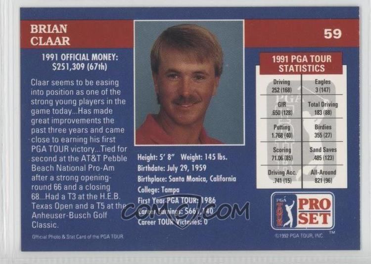 Brian Claar 1992 Pro Set Golf Base 59 Brian Claar COMC Card Marketplace