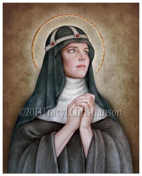 Bridget of Sweden St Bridget of Sweden Art Print Catholic by PortraitsofSaints