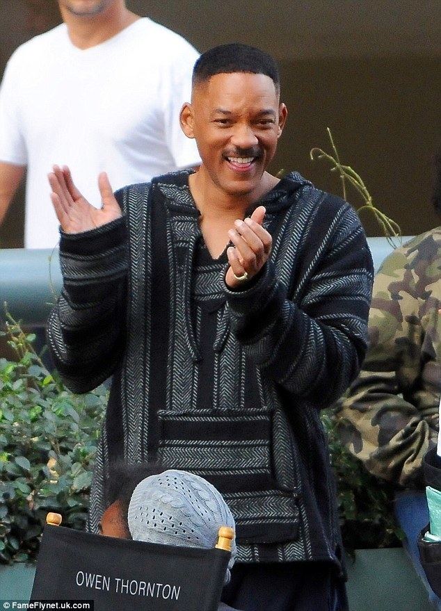Bright (film) Will Smith is in high spirits as he has a laugh on set for upcoming
