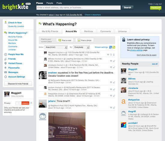 Brightkite Promote your event by utilizing communitybased social network