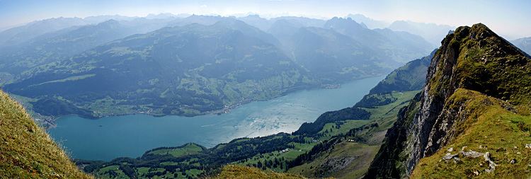 Brisi AlpenPanoramen Panorama Brisi Walensee oder Tiefblick statt