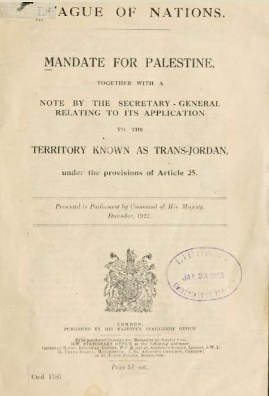 British Mandate for Palestine (legal instrument)