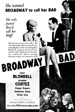 Broadway Bad Sidney Lanfield Broadway Bad 1933 Cinema of the World