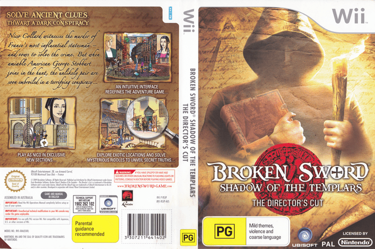 Broken Sword: The Shadow of the Templars – Director's Cut artgametdbcomwiicoverfullHQAURSJP41png