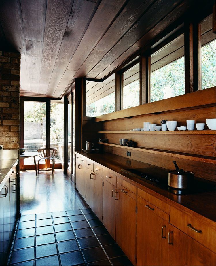 The kitchen area of the Marshall House, owned by Karen McCartney since 2000 and designed by Bruce Rickard in 1967.