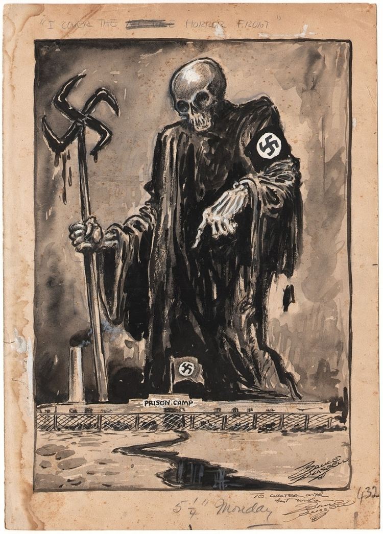 Bruce Russell (cartoonist) Bruce Russell c1944 Holocaust Political Cartoon in Rob Stolzers