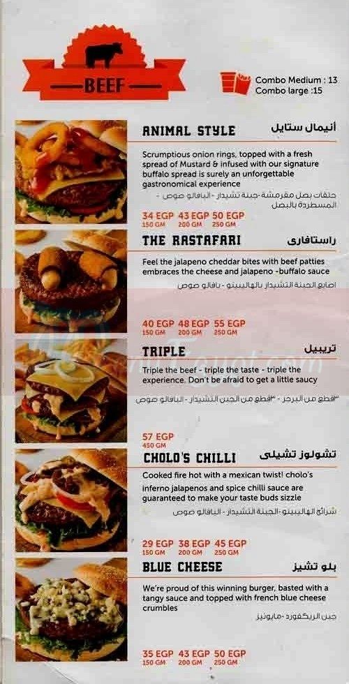 buffalo burger menu