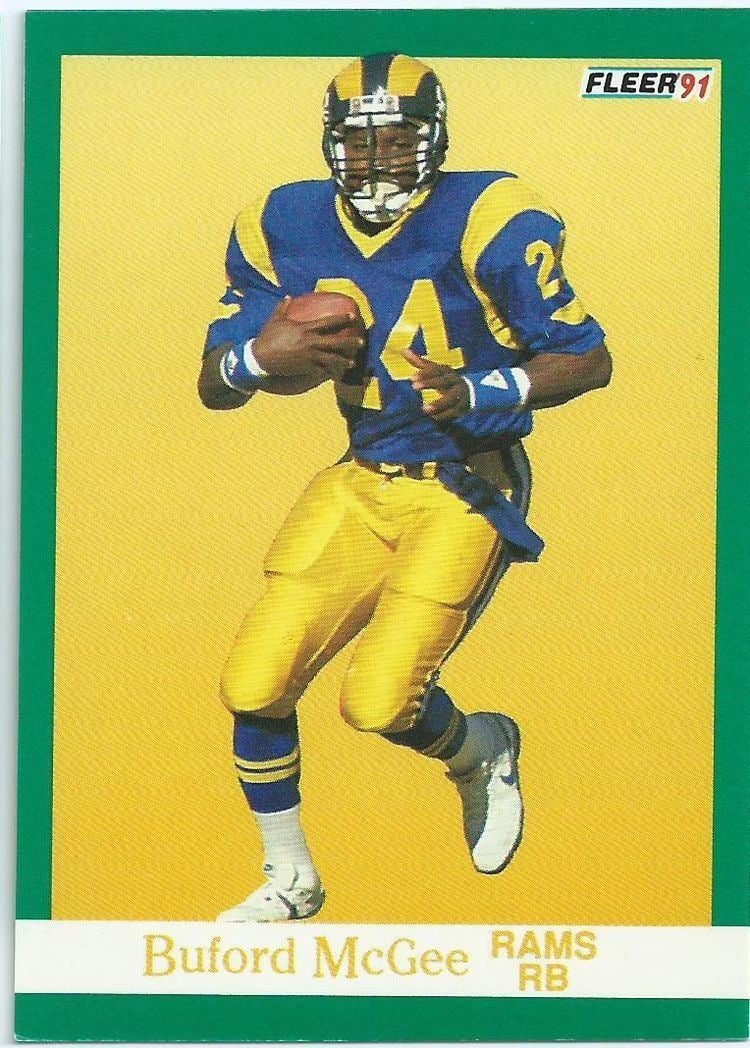 Buford McGee LOS ANGELES RAMS Buford McGee 273 1991 Fleer Collectable NFL