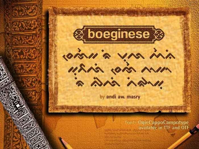 Buginese language font bugis from the author campotype