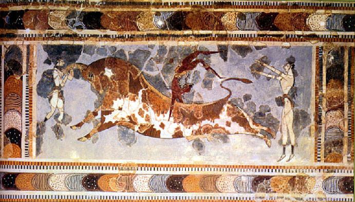 Bull-Leaping Fresco Ancient History The Minoan Bull Leaping Fresco