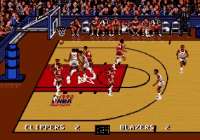 Bulls vs. Blazers and the NBA Playoffs Play NBA Playoffs Bulls vs Blazers Online Sega Genesis Mega