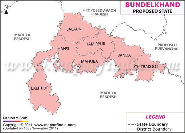 Bundelkhand Proposed Map of Bundelkhand