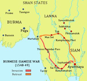 Burmese–Siamese War (1547–49) httpsuploadwikimediaorgwikipediacommonsthu